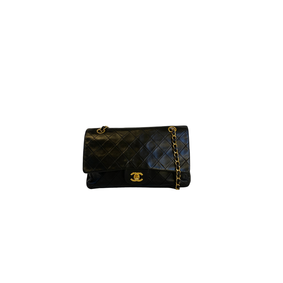 chanel bag with gold plate