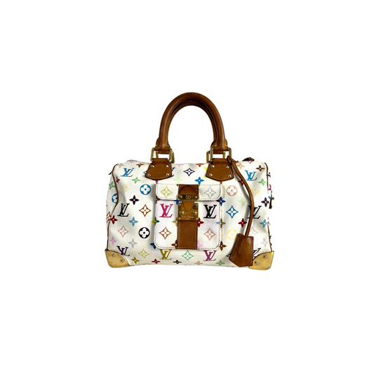 Louis Vuitton White Multicolor Monogram Canvas Speedy 30 Bag