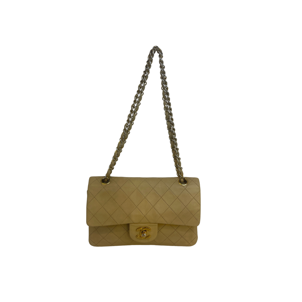 chanel vintage beige bag