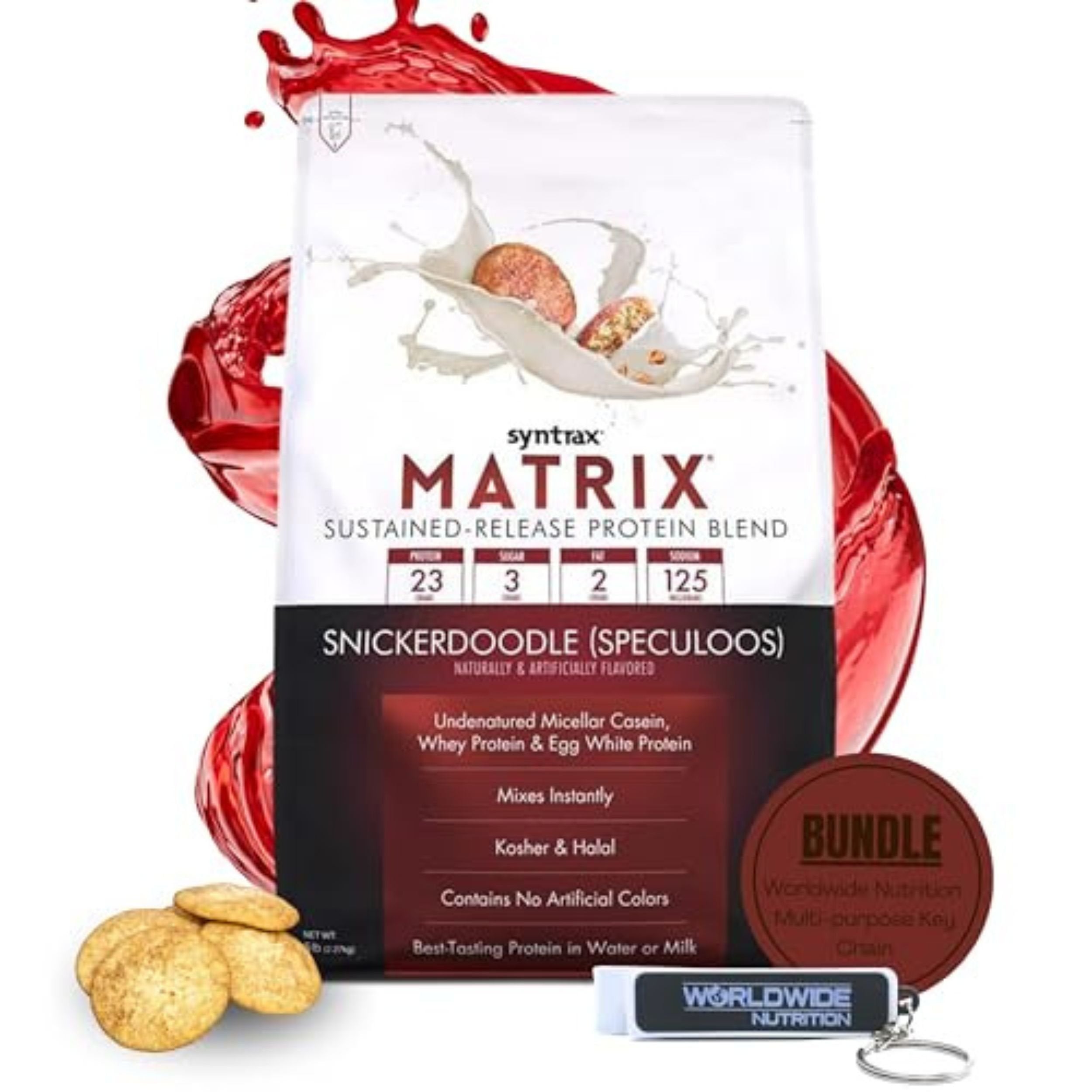 Syntrax Bundle, 2 Items Matrix Protein Powder 5.0 Sustained-Release Ca