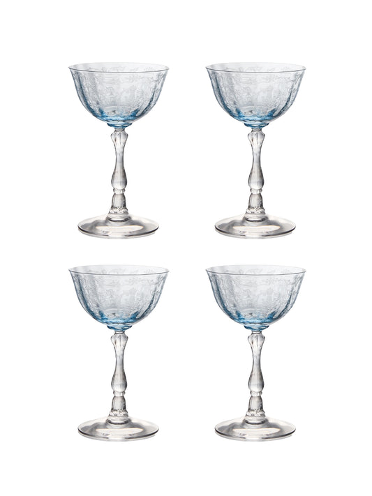 Shop the Vintage 1940s Grapes & Vine Etched Footed Collins Glasses at  Weston Table