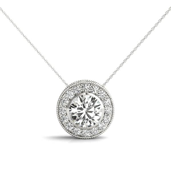 Alluring Solitaire Halo Pendant