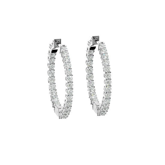 Inside Outside Diamond Hoop Earrings (FG SI 1 Ct. tw.)