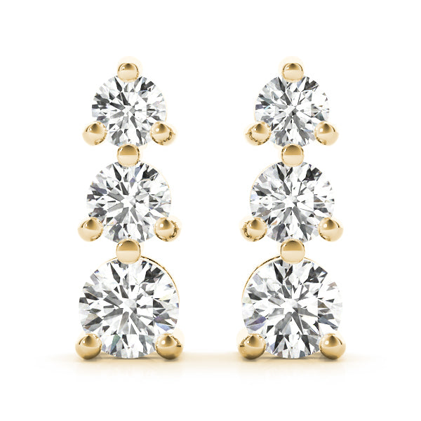 Three-Stone Snowman Diamond Earrings