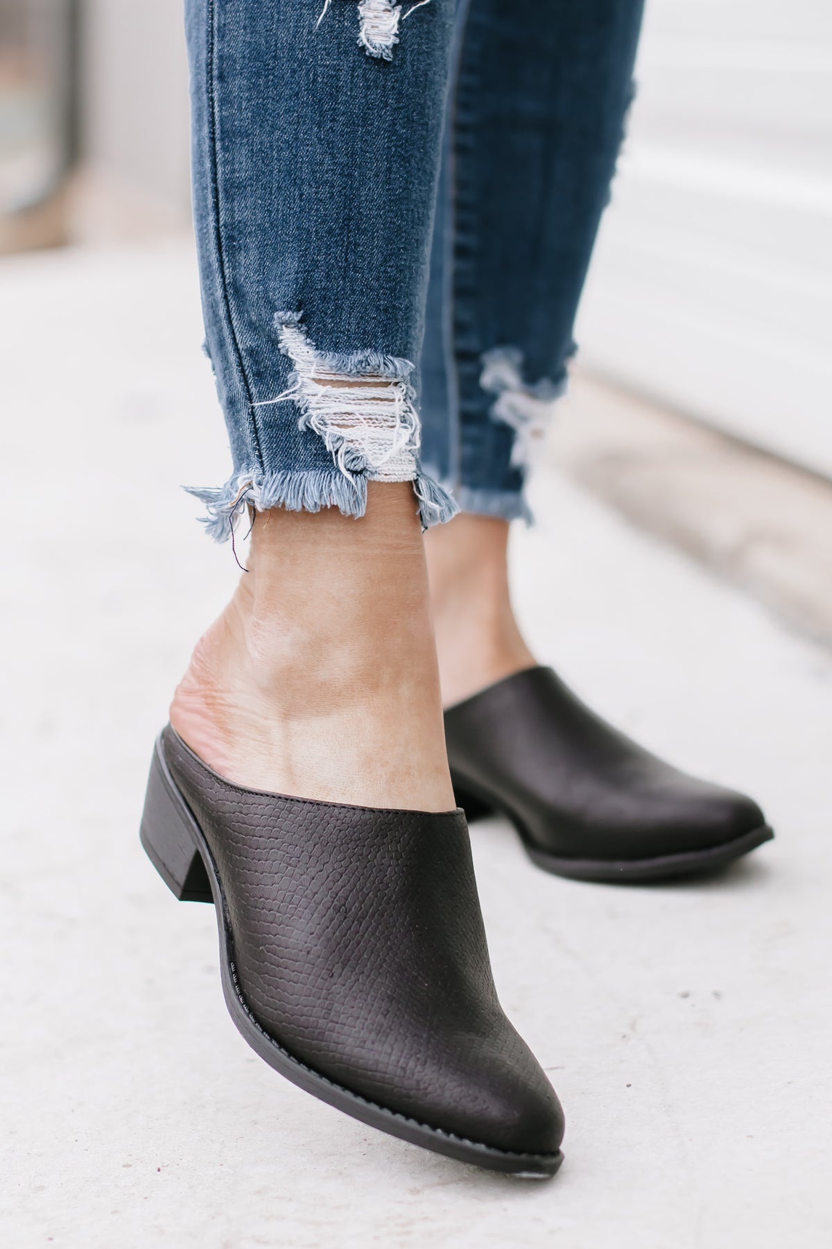 black mule booties