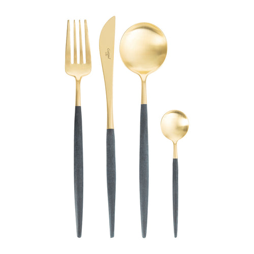 Black Gold Cutlery Set 89 Pieces Set, Black Gold Tableware Cutlery