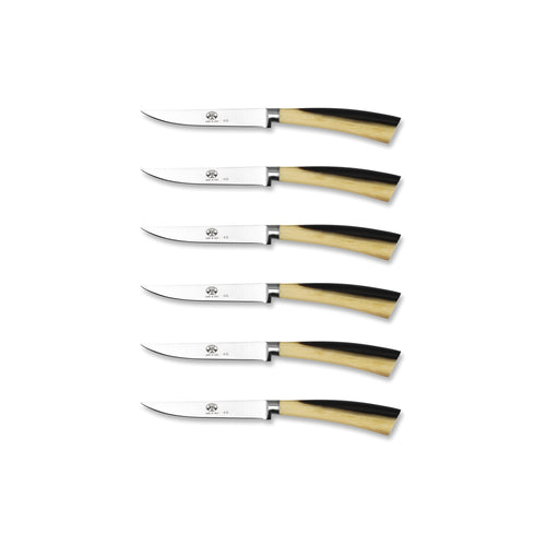 Berti Coltello Steak Knives, Set of 6, Lucite Handles