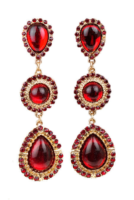 Ruby Red Gemstone Teardrop Earrings – Jewel Candy