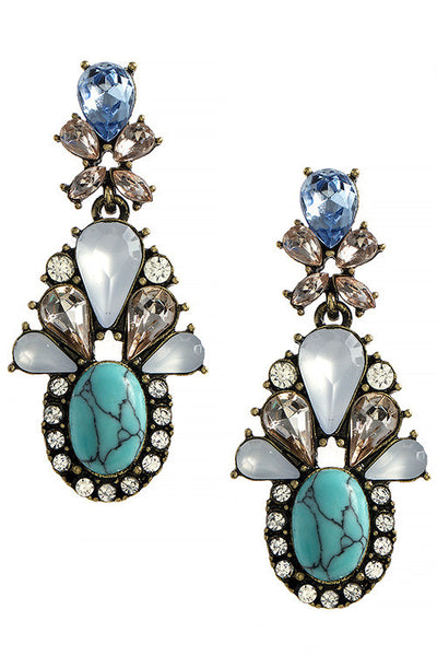 Faux Stone Jeweled Drop Earrings – Jewel Candy