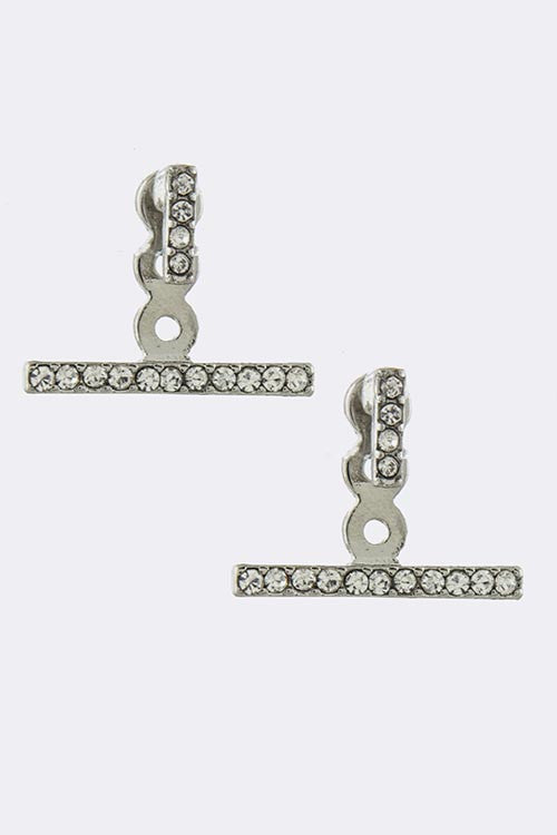 micro pave double sided earrings