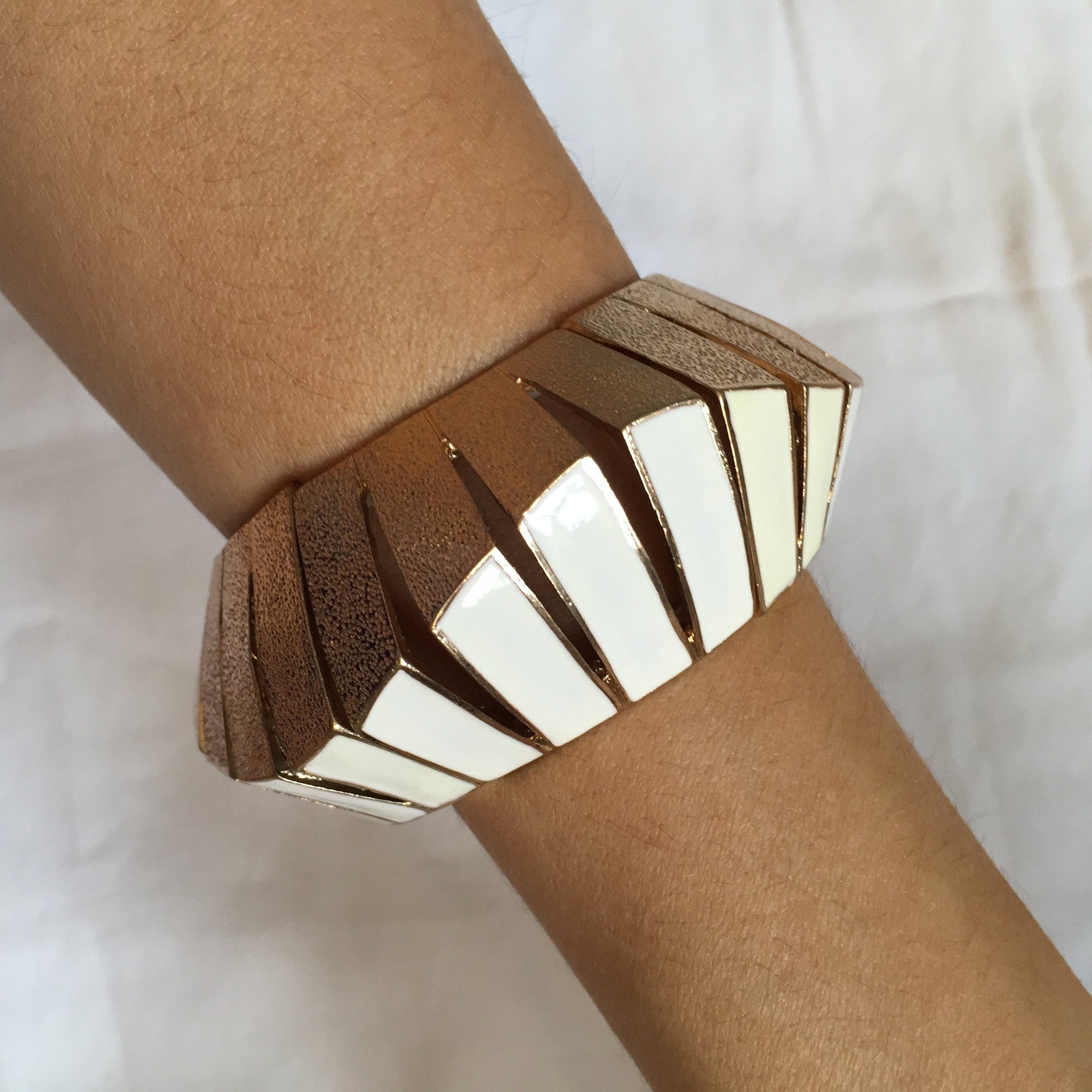 Slotted Gold Arm Bracelet