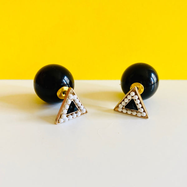 micro pave double sided earrings