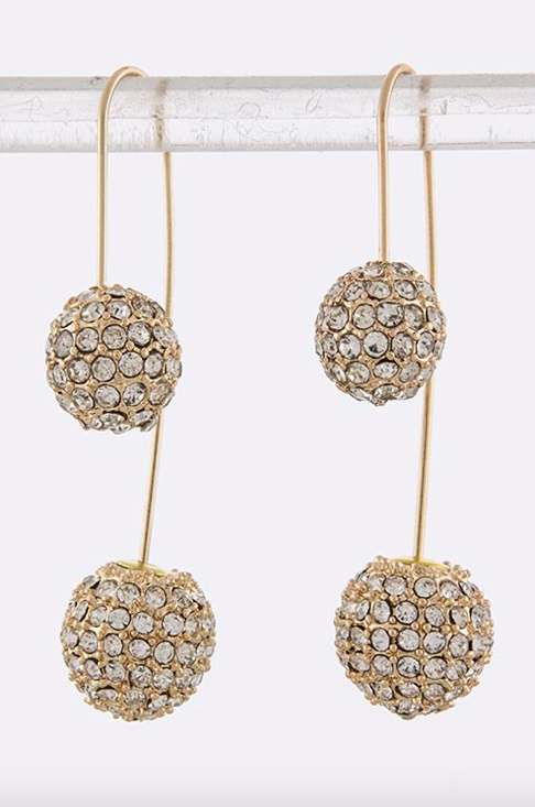 Double-Sided Dangle Earrings (Crystal Encrusted) – Jewel Candy