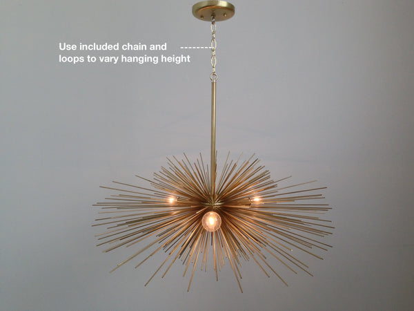 how to hang beaded urchin chandelier hanging rod chain ceiling light