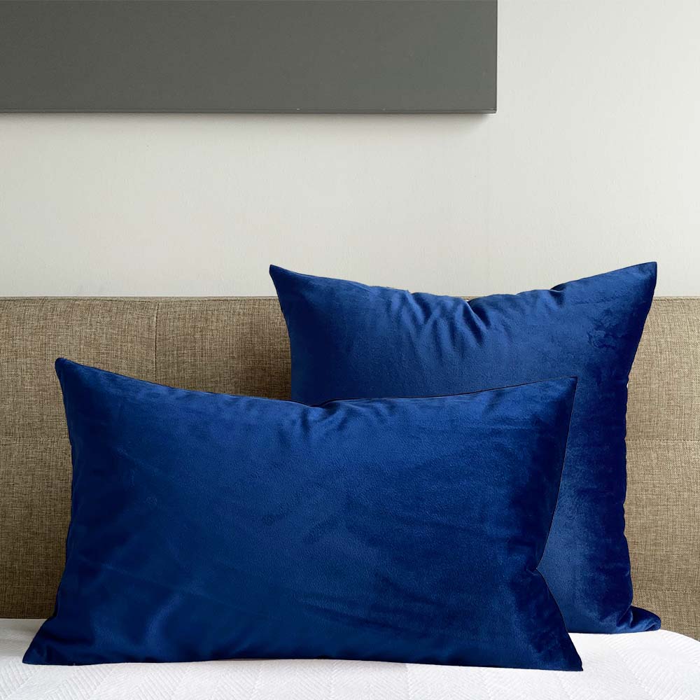 navy blue velvet pillow covers