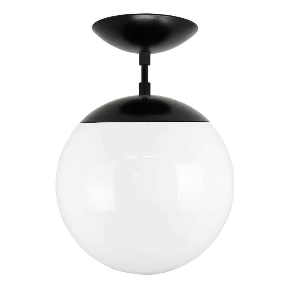 black globe flush mount light