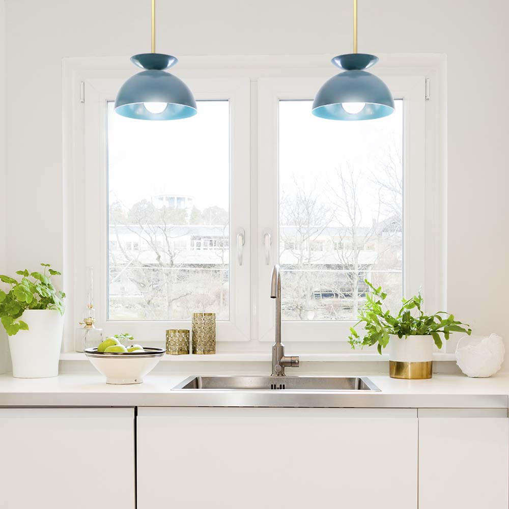 Echo pendant brass lagoon kitchen lighting by Dutton Brown. _hover