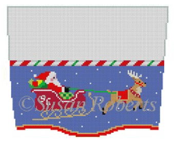 Sleigh with 8 Reindeer at Night Stocking Topper –