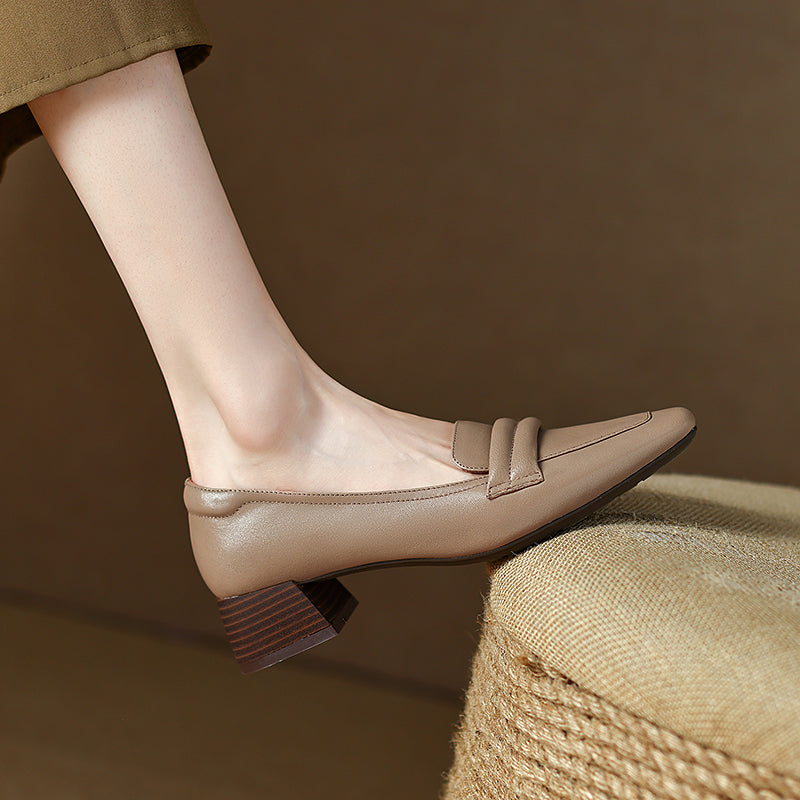 Nude Low Heel Loafers Fy Zoe 1714