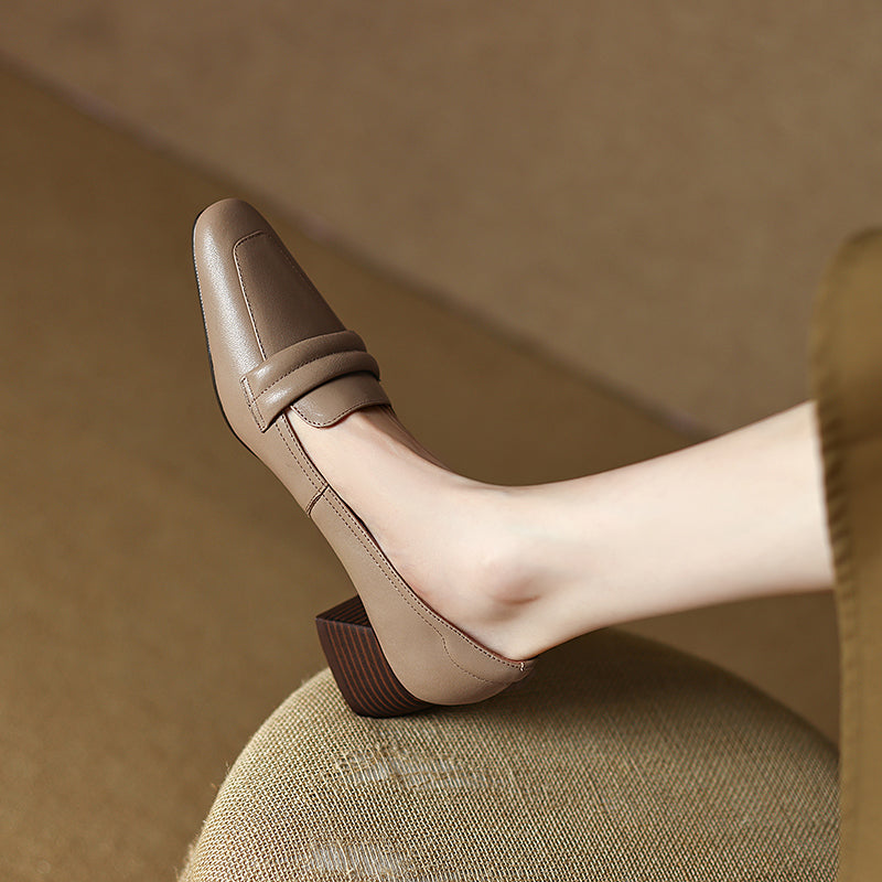 Nude Low Heel Loafers Fy Zoe 7129