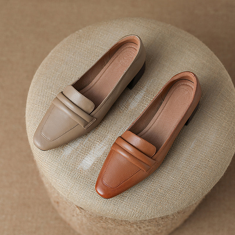 Nude Low Heel Loafers Fy Zoe 7695