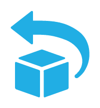 Box return blue icon