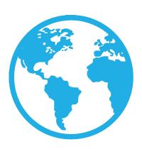 World globe blue icon