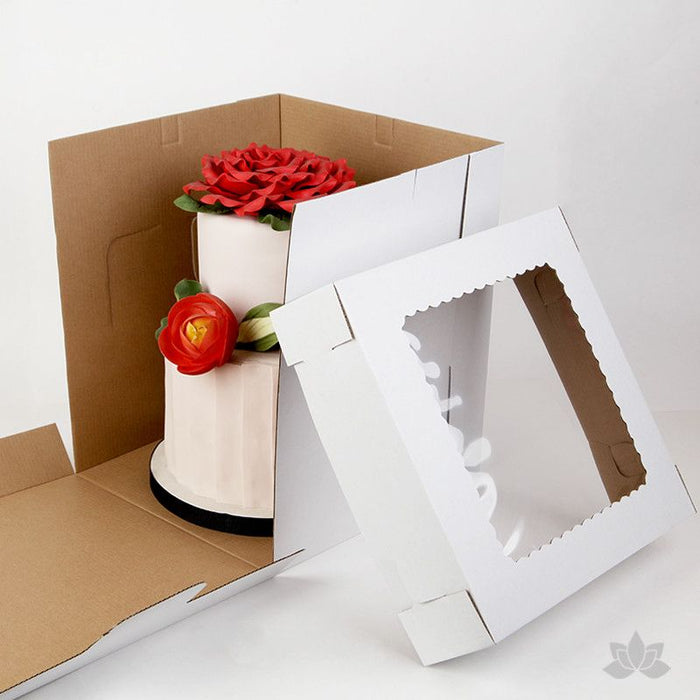 Tall Window Cake Box White Caljavaonline