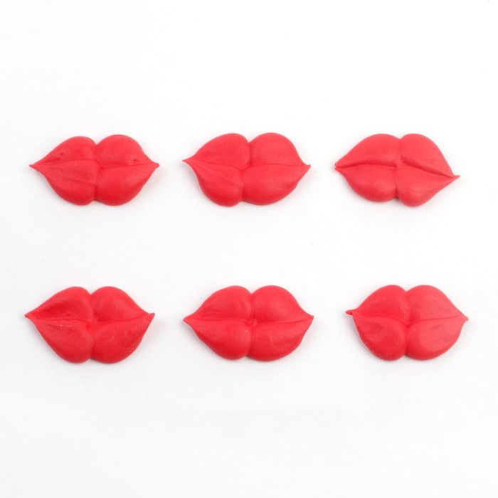 Red Lips Royal Icing Decorations — CaljavaOnline
