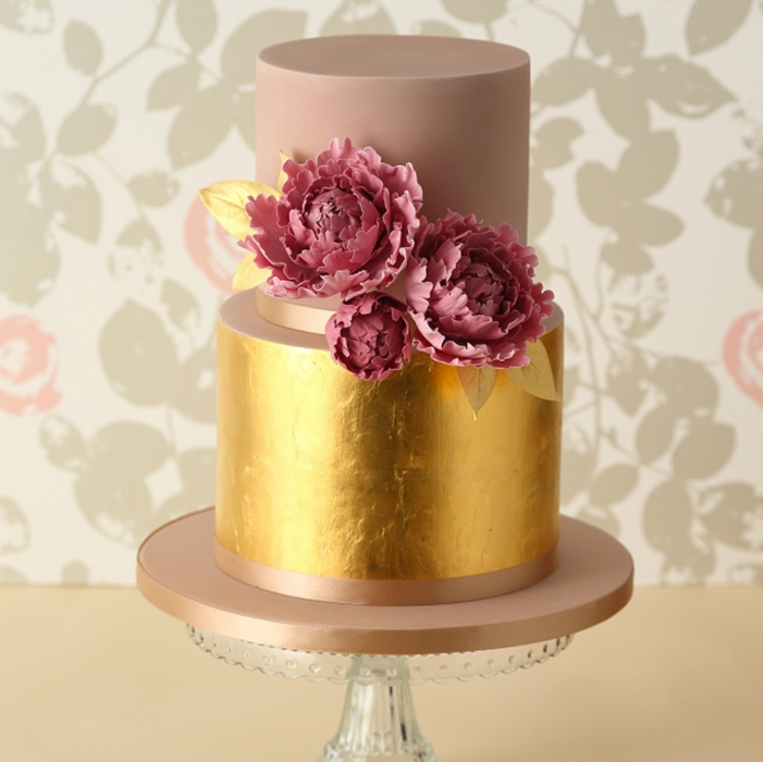 gold flake cake decoration