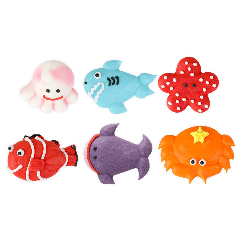 Large Sea Creature Assortment Royal Icing Decorations Bulk