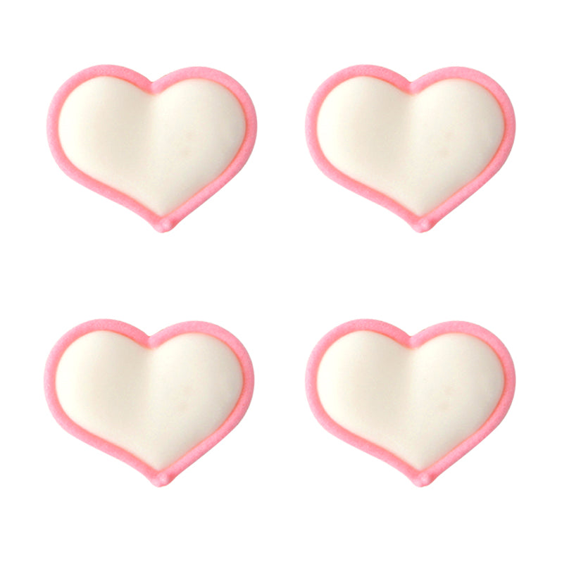 Hearts w/ Outline Royal Icing Decorations (Bulk) — CaljavaOnline