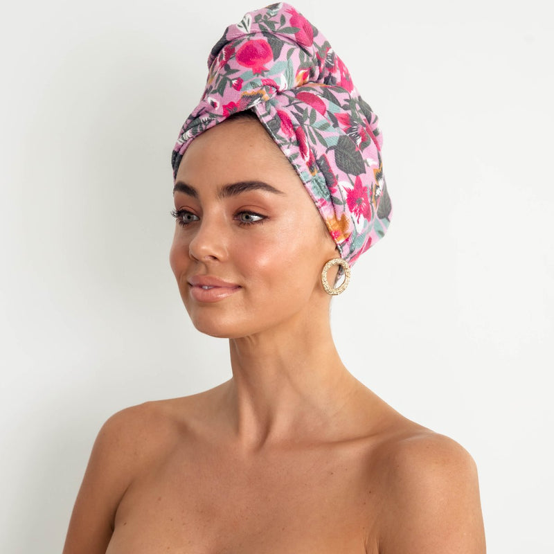 LOUVELLE Riva Hair Towel Wrap Halycon Garden | Shop KALOSOPHIE – Kalosophie