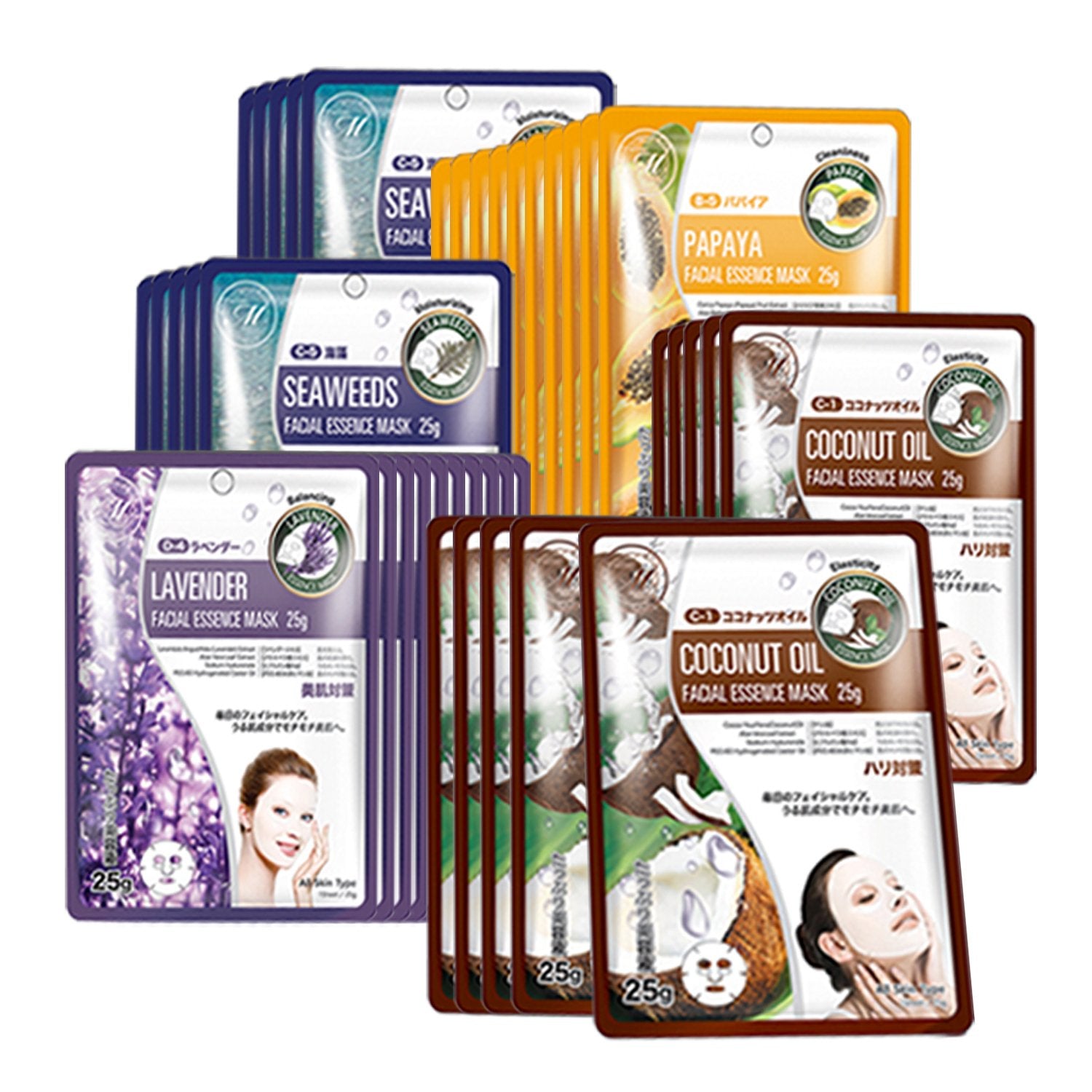 [TKMT00562-03-040] Mitomo Facial Hydration Skincare Beauty Face Mask Sheet bundles: 4 types 40 pcs