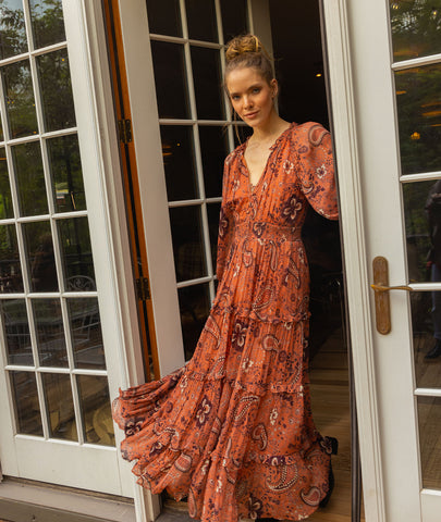 Chic Fall Dresses for Wedding Guests | Cleobella Elowen Ankle Dress