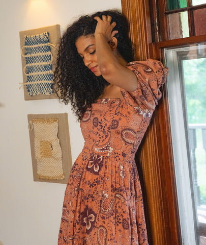 Brielle Midi Dress | Rhode Paisley Cleobella Dresses | Sustainable fashion | Sustainable Dresses | Ethical Clothing | Fall Women's Fashion