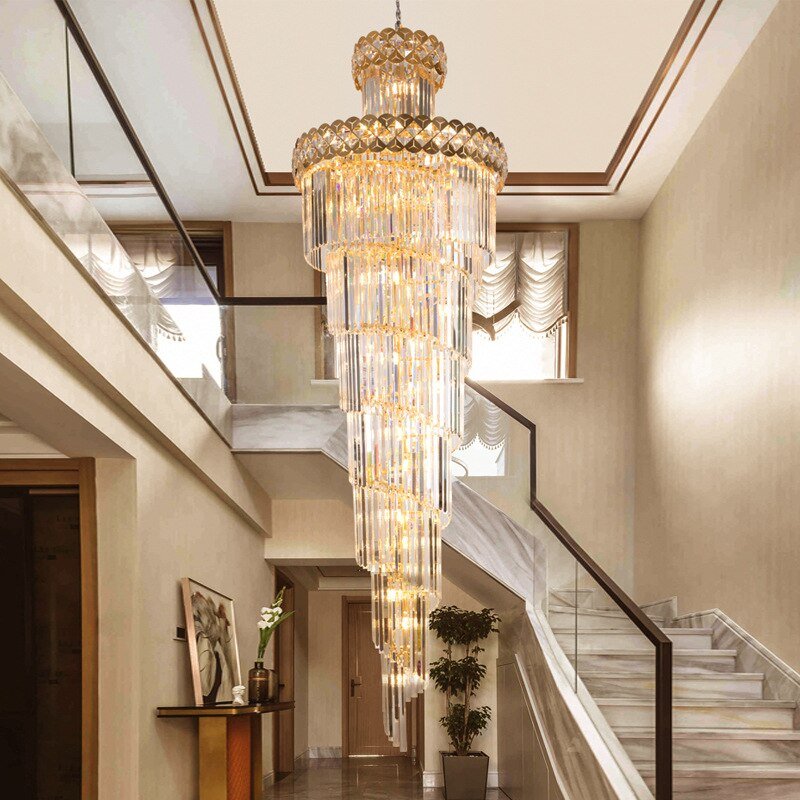 Lampadario di cristallo moderno di lusso per soggiorno della lobby del –  ATY Home Decor