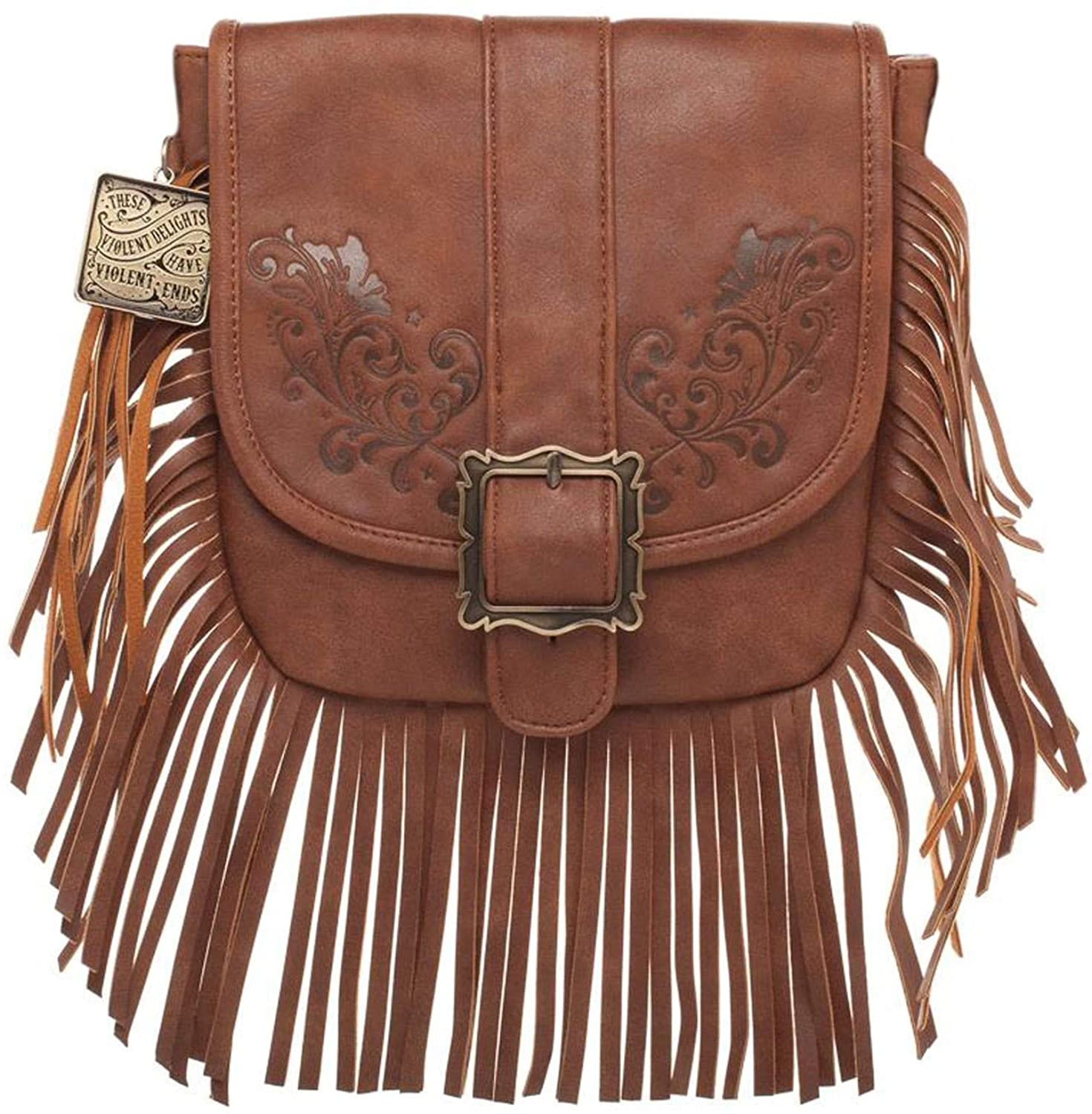 Womens Brown Dolores Saddle Bag Fringe Handbag – Rex Distributor, Inc ...