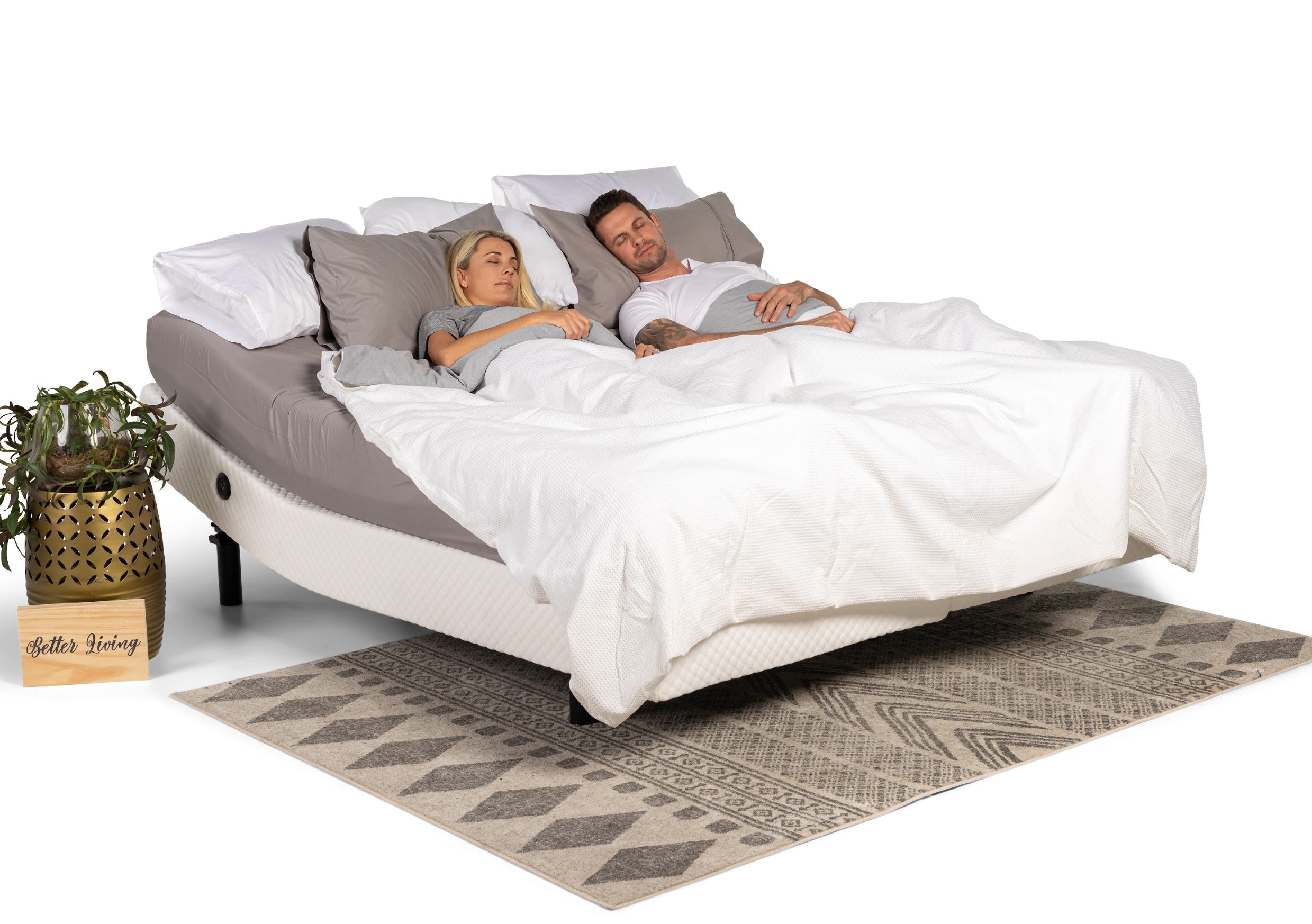 dual adjustable bed with mattress