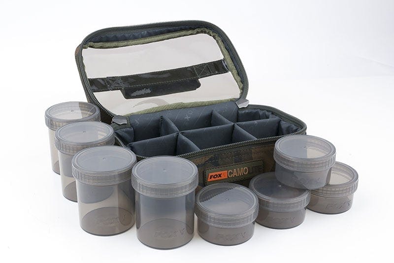 Fox Camolite Glug 8 pot case - Includes Pots.