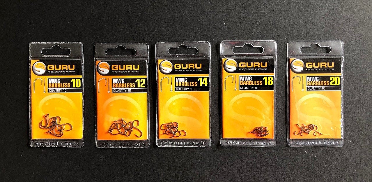 Guru MWG Micro-Barbed Hooks - All Sizes - 10 per pack - Rods and Lines