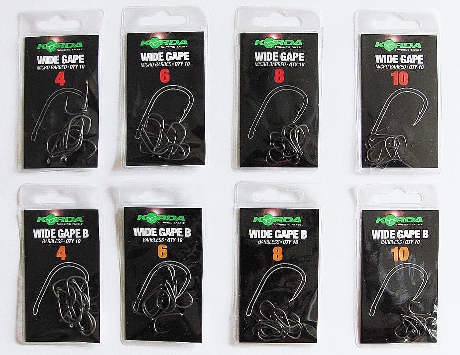 Korda Kurv Shank Micro Barb & Barbless Hooks - All Sizes - 10 per pack -  Rods and Lines