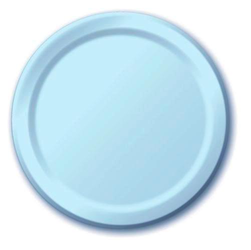 pale blue paper plates