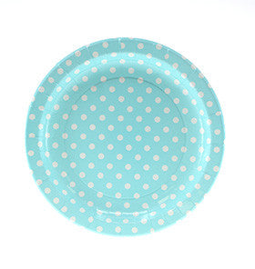 pale blue paper plates