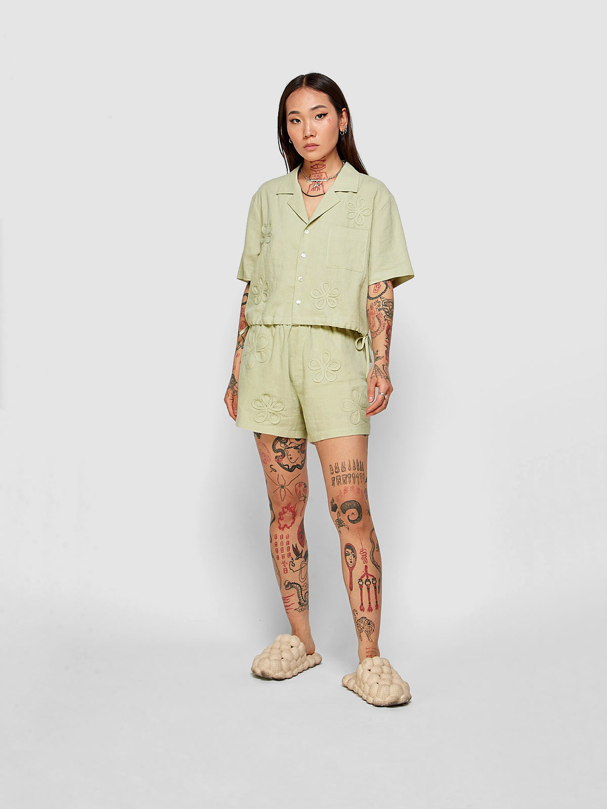 Photo of Matcha Women's Flower Knot Short [Collab x The Qi], number 2