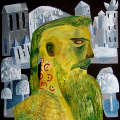 Green Knight painting by Clive Hicks-Jenkins
