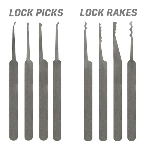 the difference between lock picks and lock rakes