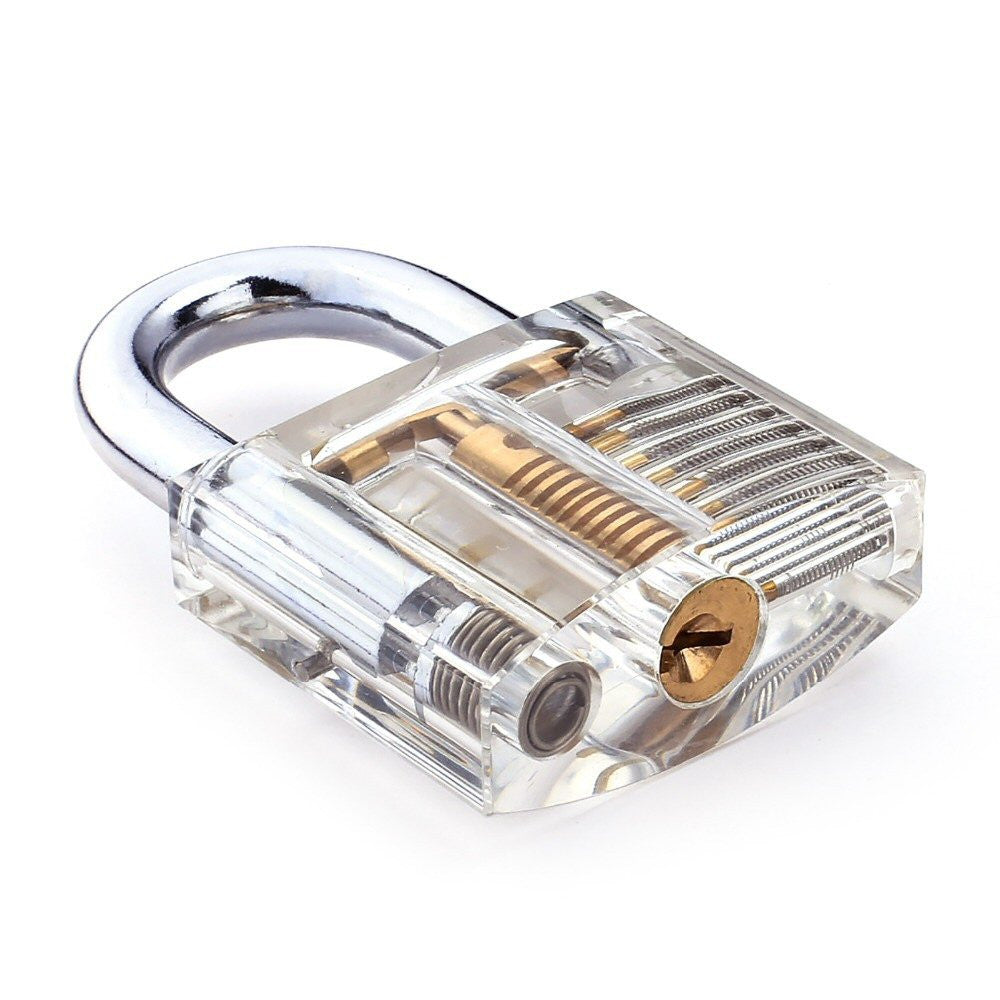 Clear Practice Padlock with Visible Mechanism - Lock Picking Training
