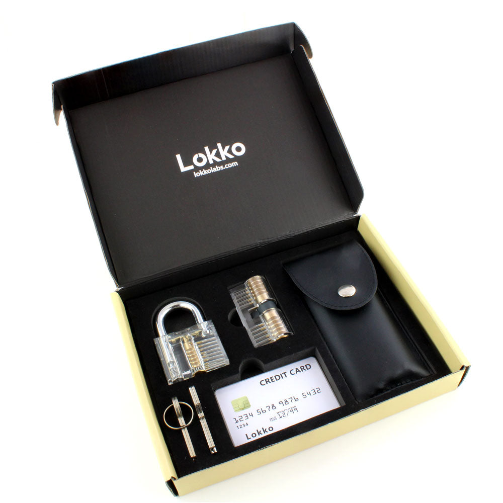 Lock Pick School in a box for Beginners: Lock pick set, spy card + Pra