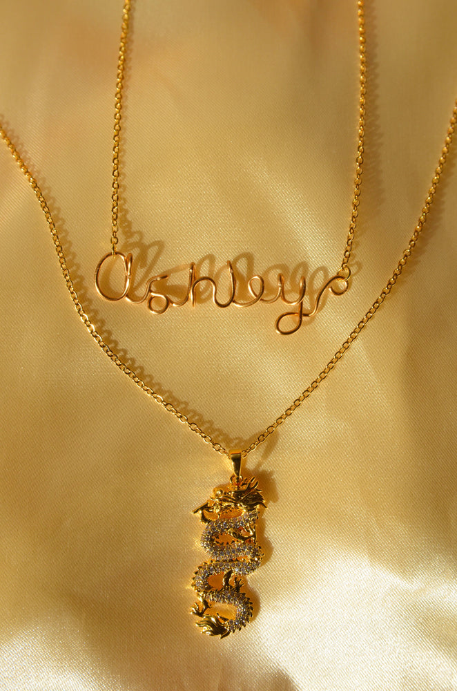 Download CUSTOM NAME+ICY DRAGON NECKLACE PRE ORDER